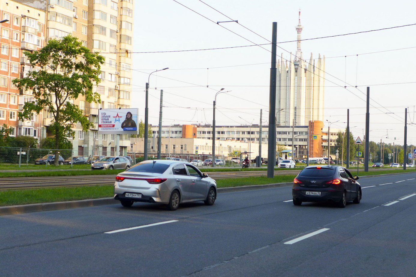 Фотография рекламного носителя, тип: Билборд 3x6, адрес: Тихорецкий пр-т., д.25, корп.1, Санкт-Петербург, Россия. Сторона Б №701011