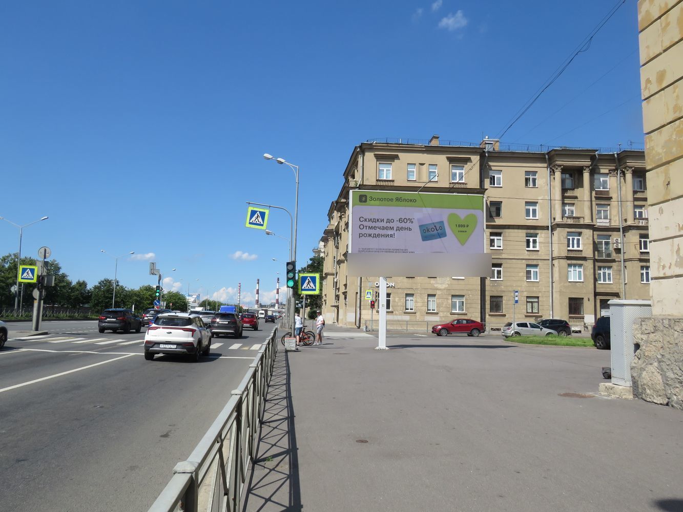 Фотография рекламного носителя, тип: Билборд 3x6, адрес: Малоохтинский пр-т., д.98 Х Таллинская ул., Санкт-Петербург, Россия. Сторона А1 №703259