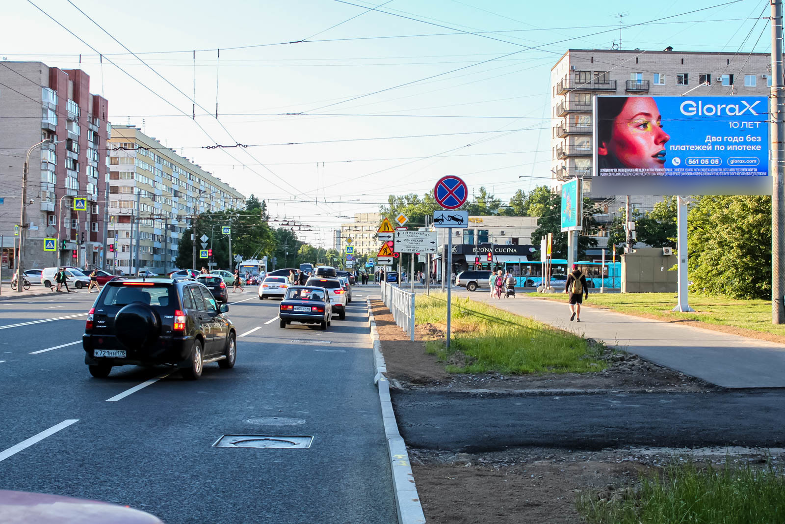 Фотография рекламного носителя, тип: Билборд 3x6, адрес: Зины Портновой ул. Х Ленинский пр-т., д.119, Санкт-Петербург, Россия. Сторона А1 №351410