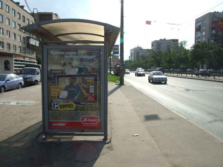 Фотография рекламного носителя, тип: Остановка 1.8x1.2, адрес: Народная ул., д.87, Санкт-Петербург, Россия. Сторона Б №130421