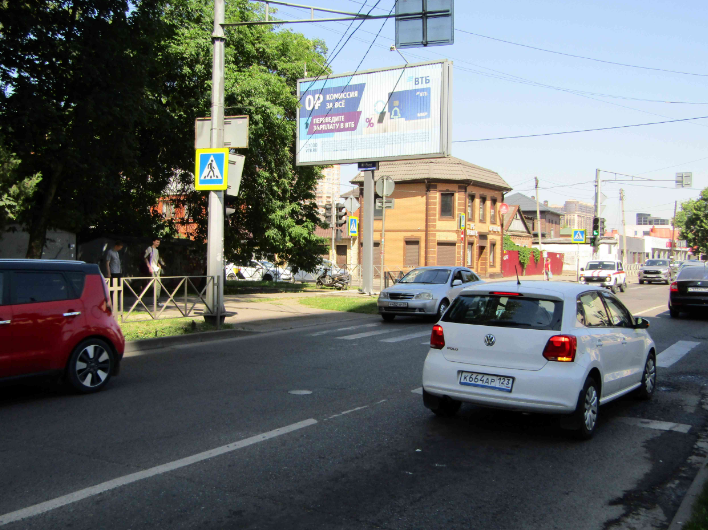 Фотография рекламного носителя, тип: Билборд 3x6, адрес: Рашпилевская ул. Х Гаврилова ул., Краснодар, Краснодарский край, Россия. Сторона Б1-Б3 №84976