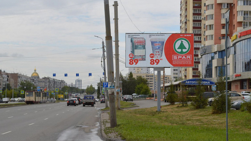 Фотография рекламного носителя, тип: Билборд 3x6, адрес: Победы пр-т., д.382б Х 40 летПобеды ул., Челябинск, Челябинская область, Россия. Сторона А1-A3 №533813