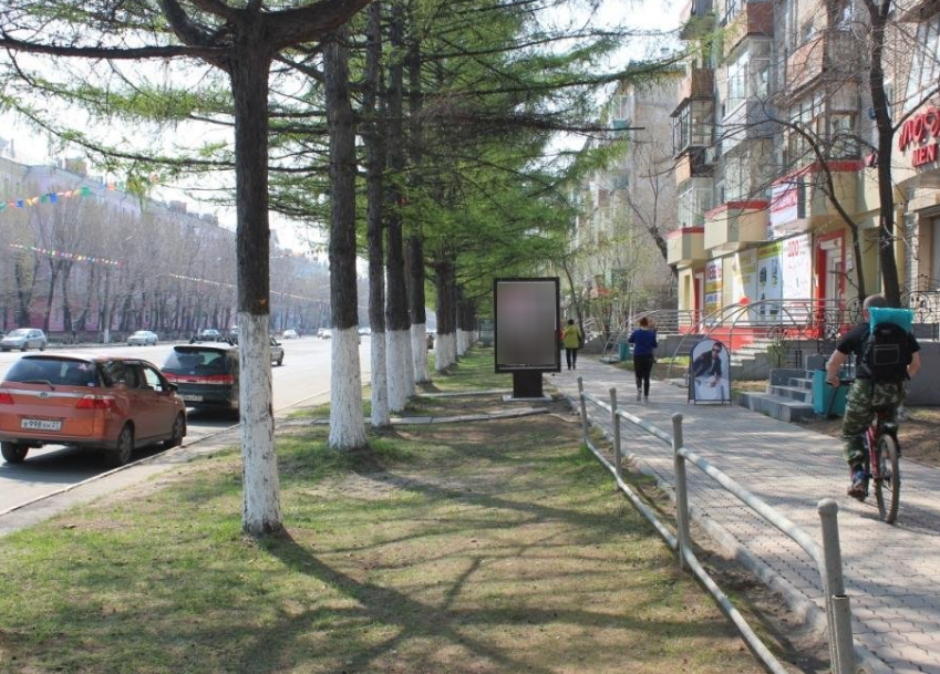 Фотография рекламного носителя, тип: Ситиформат 1.8x1.2, адрес: Мира пр-т., д.41, Комсомольск-на-Амуре, Хабаровский край, Россия. Сторона А №1370405