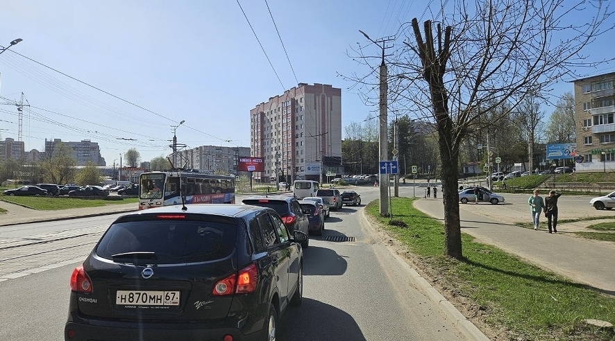 Фотография рекламного носителя, тип: Билборд 3x6, адрес: 25 Сентября ул. Х Соколовского ул., Смоленск, Смоленская область, Россия. Сторона Э №382978