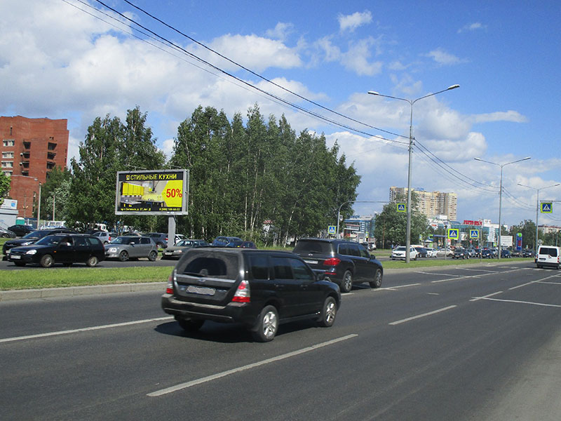 Фотография рекламного носителя, тип: Билборд 3x6, адрес: Северный пр-т. Х Культуры пр-т., д.2, лит.А, Санкт-Петербург, Россия. Сторона В №164474