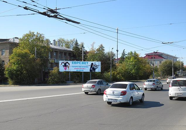 Фотография рекламного носителя, тип: Суперсайт 3x12, адрес: Мира пр-т., д.3, Омск, Омская область, Россия. Сторона Б №820458