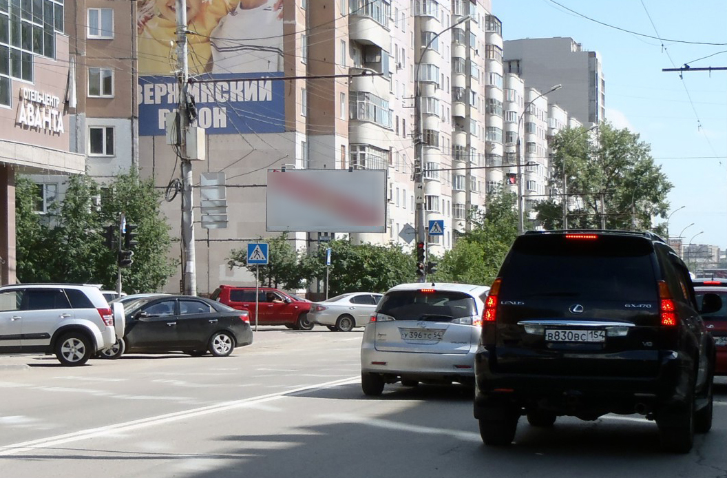 Фотография рекламного носителя, тип: Билборд 3x6, адрес: Красина ул. д.60 Х Гоголя ул., Новосибирск, Новосибирская область, Россия. Сторона Б №241792