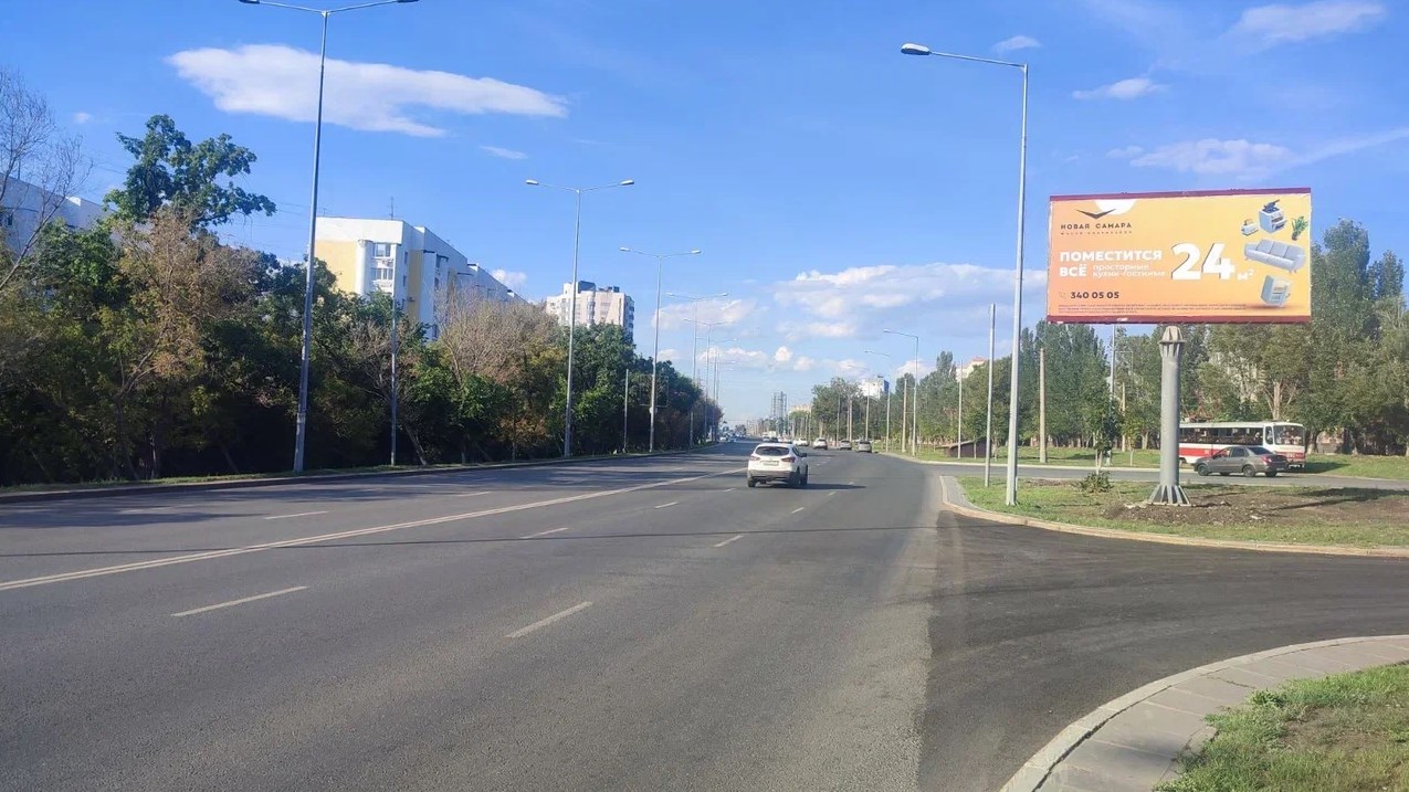 Фотография рекламного носителя, тип: Билборд 3x6, адрес: Ново-Садовая ул., д.313, Самара, Самарская область, Россия. Сторона А1-А3 №1335902