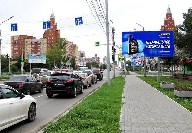 Фотография рекламного носителя, тип: Билборд 3x6, адрес: Жукова ул. Х Лермонтова ул. Х Сажинская ул., д.39, Омск, Омская область, Россия. Сторона А №617015