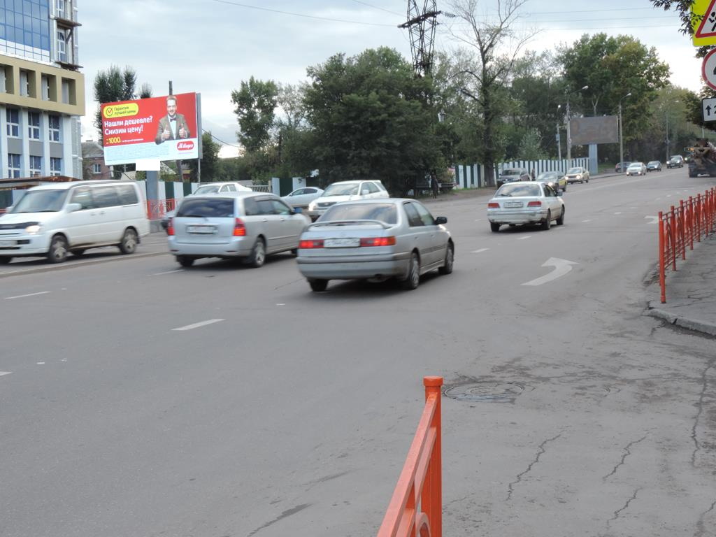 Фотография рекламного носителя, тип: Билборд 3x6, адрес: Маяковского ул. Х 3-я Железнодорожная ул., Иркутск, Иркутская область, Россия. Сторона B №85452