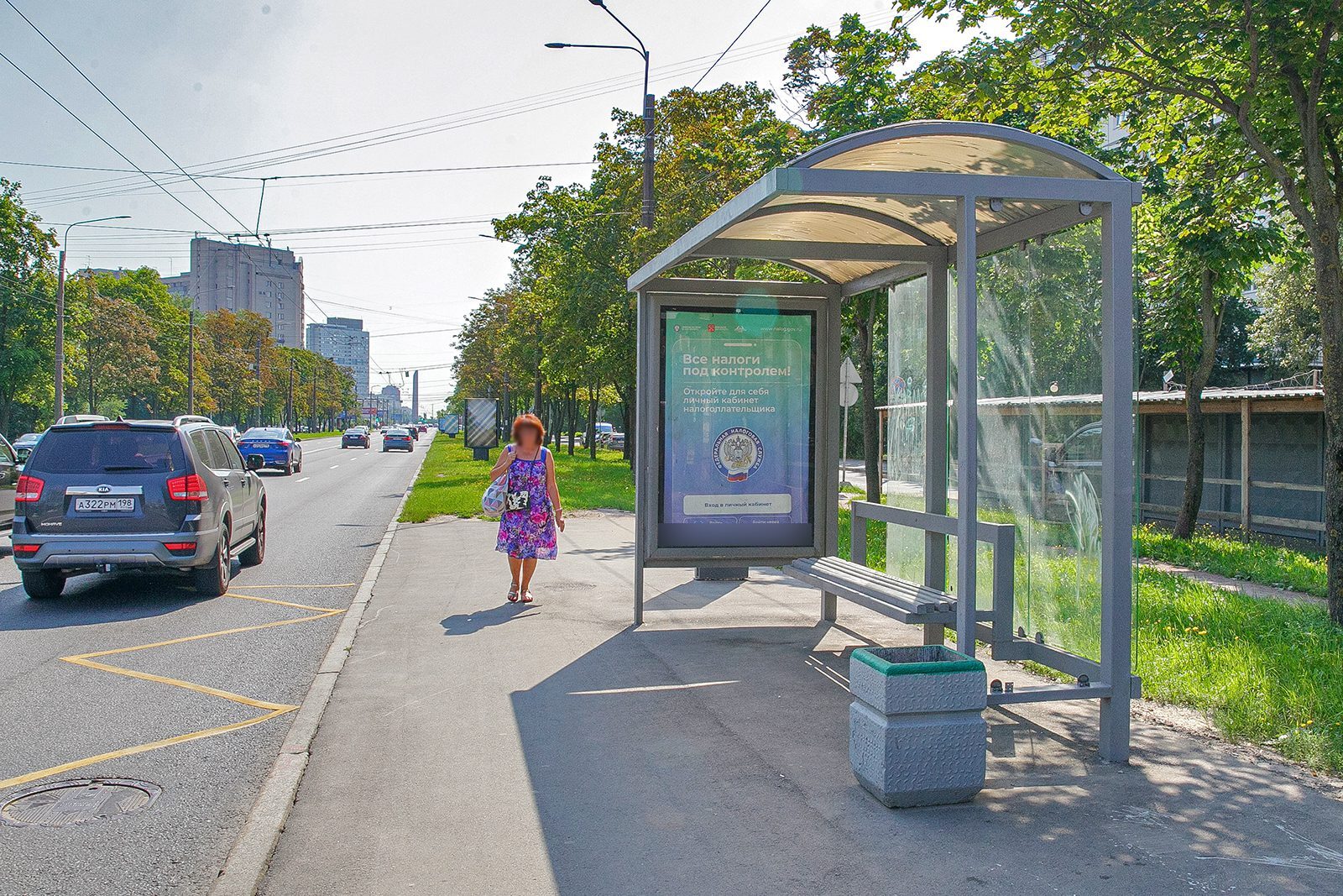 Фотография рекламного носителя, тип: Остановка 1.8x1.2, адрес: Краснопутиловская ул., д.101, Санкт-Петербург, Россия. Сторона А №165197