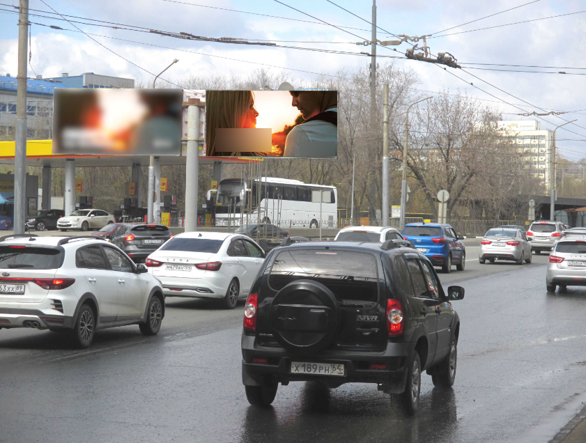 Фотография рекламного носителя, тип: Билборд 3x6, адрес: Шехурдина ул., д.27 X Ипподромная ул., Саратов, Саратовская область, Россия. Сторона А1 №700102