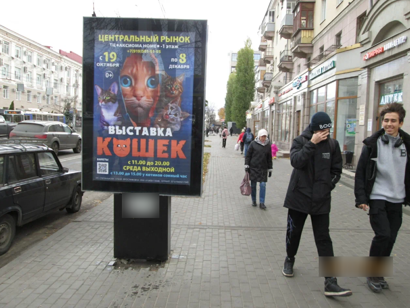 Фотография рекламного носителя, тип: Ситиформат 1.8x1.2, адрес: Плехановская ул., д.13, Воронеж, Воронежская область, Россия. Сторона A1-А5 №1058405