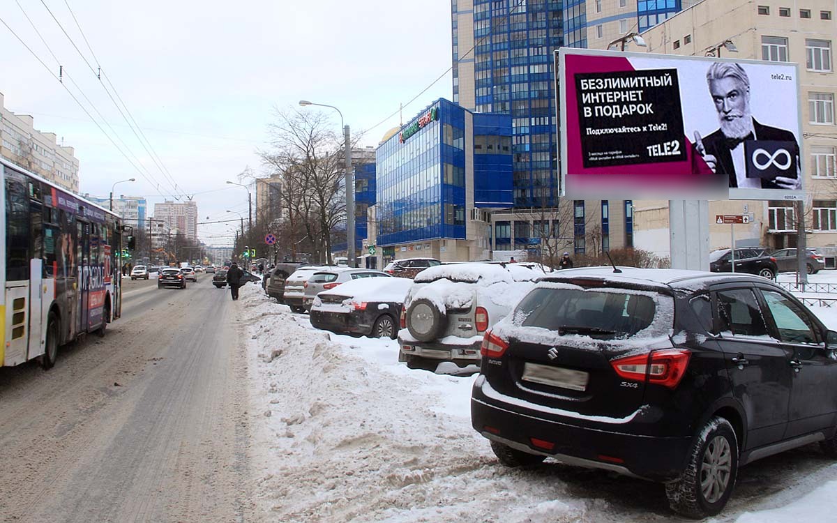 Фотография рекламного носителя, тип: Билборд 3x6, адрес: Королева пр-т., д.3., корп.2, Санкт-Петербург, Россия. Сторона A №171172