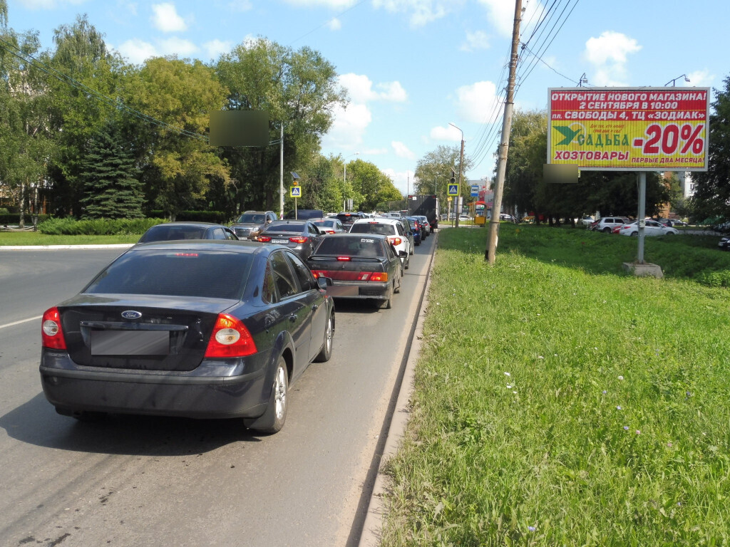 Фотография рекламного носителя, тип: Билборд 3x6, адрес: Михайловское ш., д.75, Рязань, Рязанская область, Россия. Сторона A1-A3 №793757