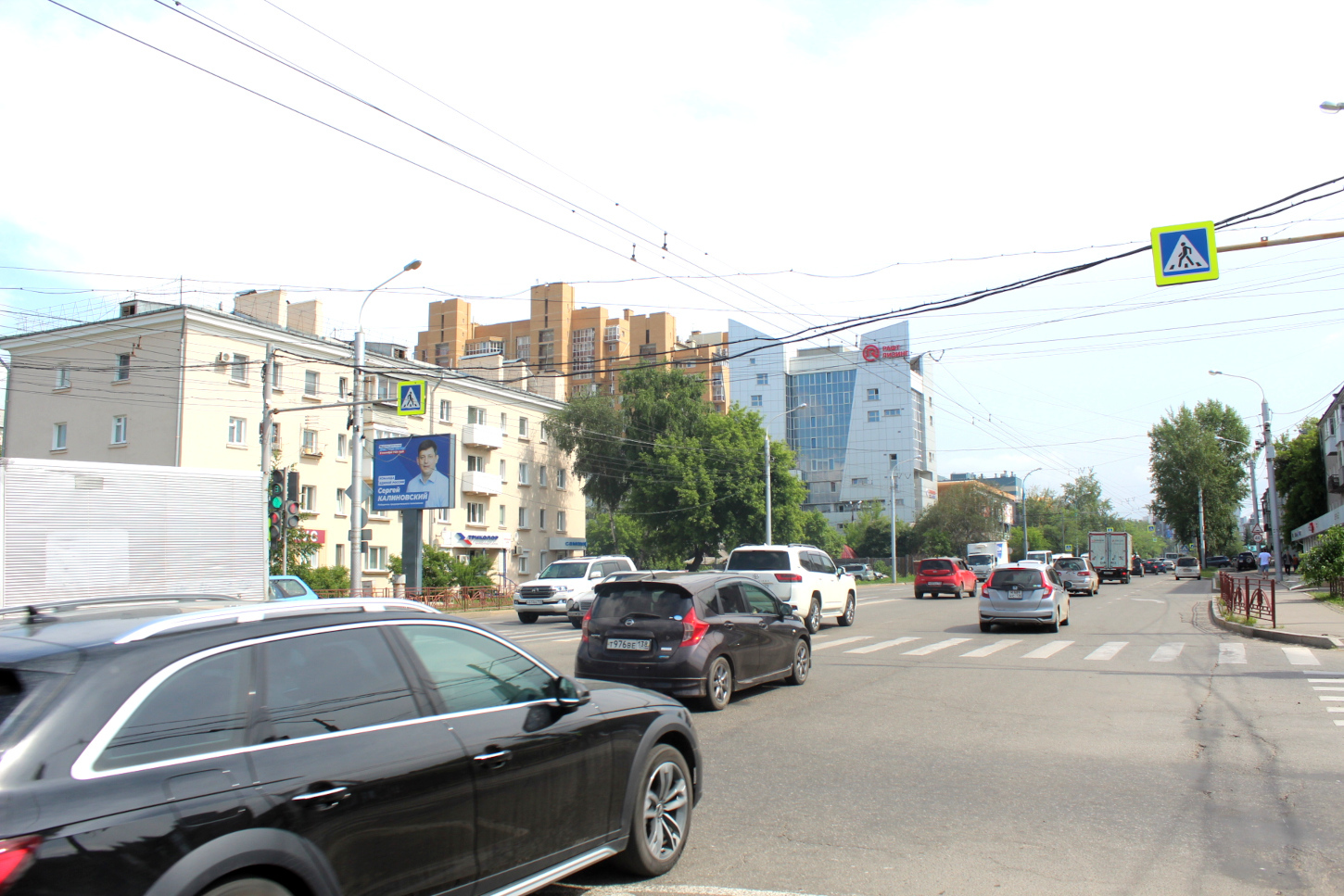 Фотография рекламного носителя, тип: Ситиборд 2.7x3.7, адрес: Байкальская ул., д.99 Х Пискунова ул., Иркутск, Иркутская область, Россия. Сторона Б №1080143