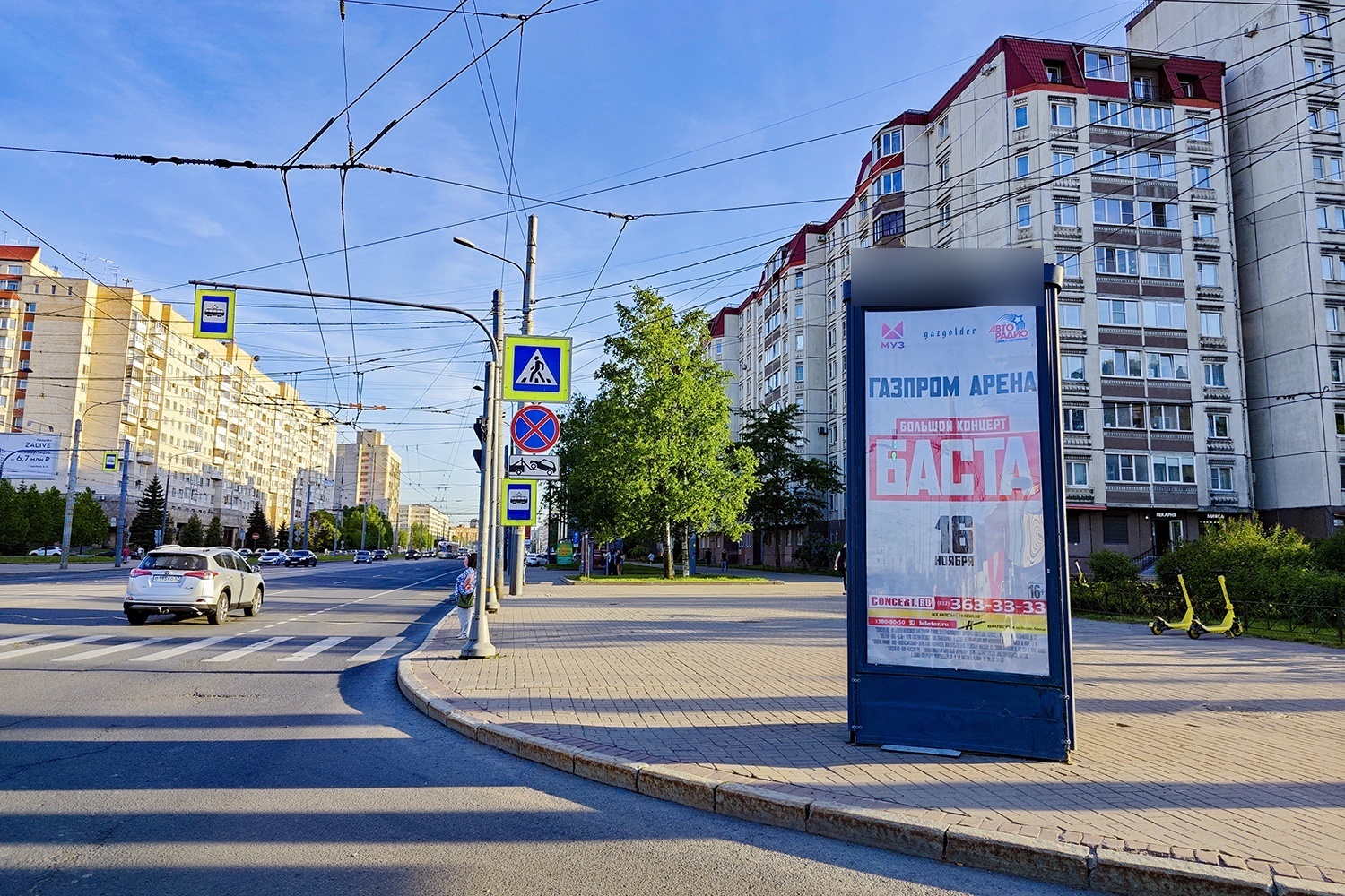 Фотография рекламного носителя, тип: Пиллар 3x1.4, адрес: Наличная ул., д.48 Х Кораблестроителей ул., Санкт-Петербург, Россия. Сторона А №687549