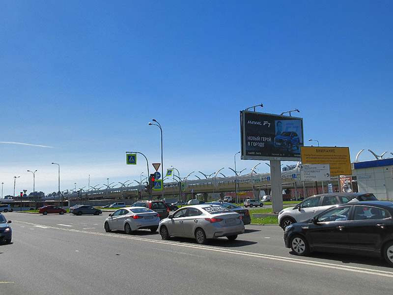 Фотография рекламного носителя, тип: Билборд 3x6, адрес: Планерная ул., д.22 X Богатырский пр-т., Санкт-Петербург, Россия. Сторона A №170156