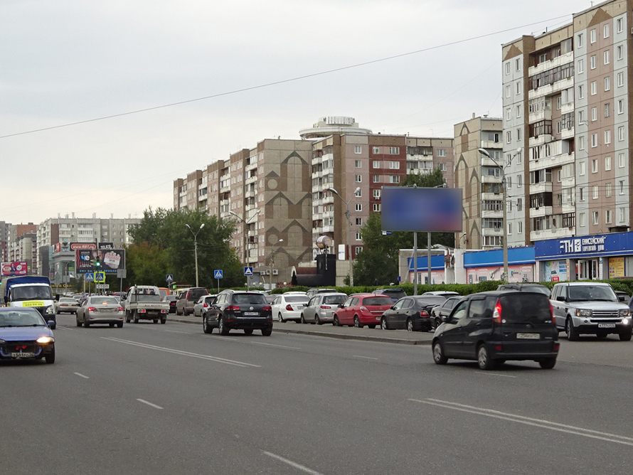 Фотография рекламного носителя, тип: Билборд 3x6, адрес: Взлетная ул., д.10, Красноярск, Красноярский край, Россия. Сторона A №232759