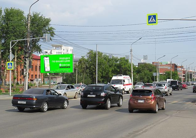 Фотография рекламного носителя, тип: Билборд 3x6, адрес: Жукова ул. Х Лермонтова ул. Х Сажинская ул., д.39, Омск, Омская область, Россия. Сторона Б №617016