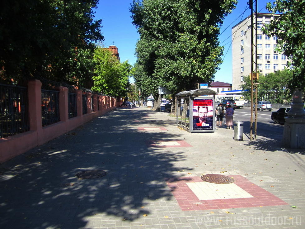 Фотография рекламного носителя, тип: Остановка 1.8x1.2, адрес: Революции пр-т. Х Кольцовская ул., Воронеж, Воронежская область, Россия. Сторона Б №158380