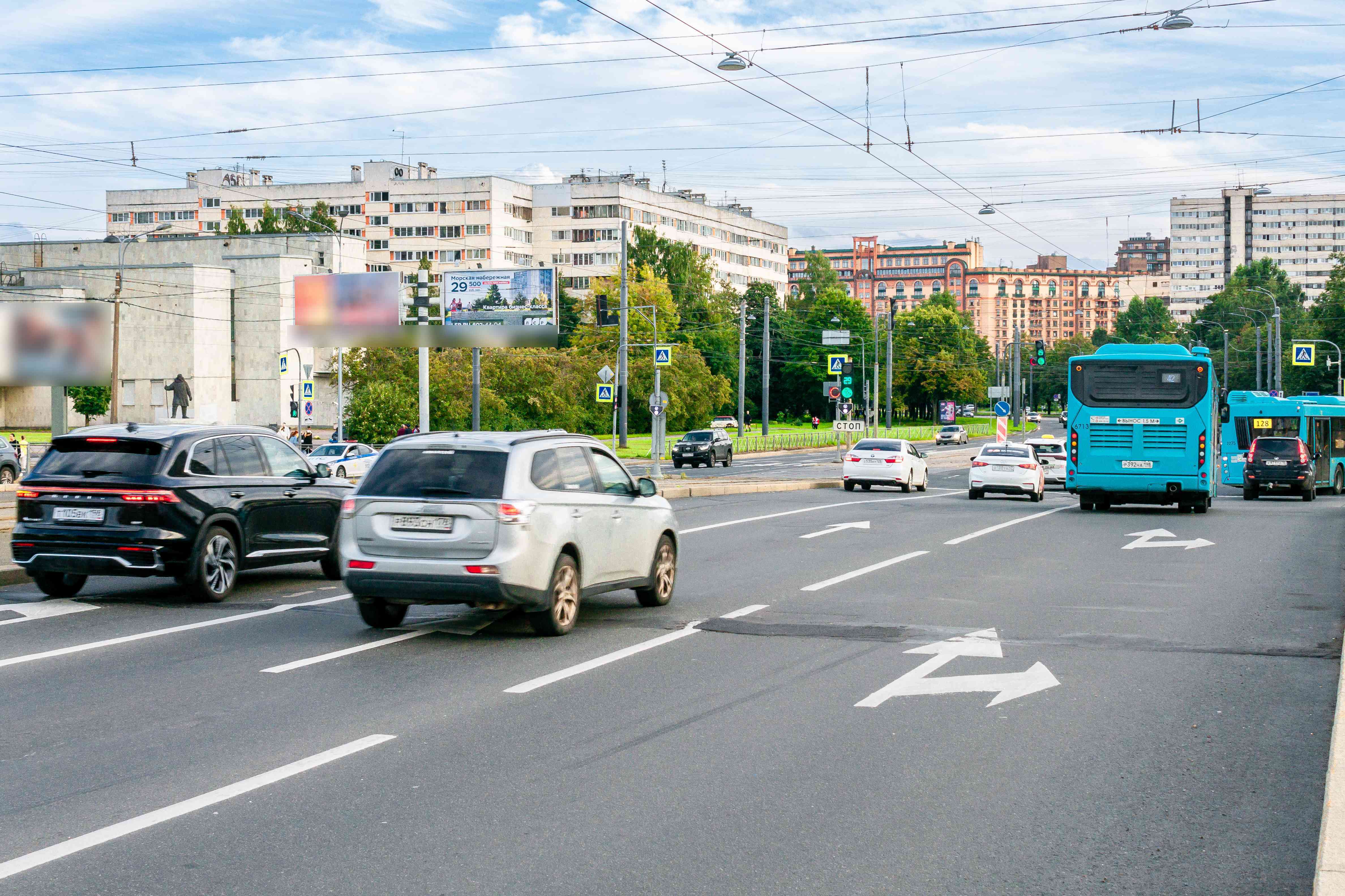 Фотография рекламного носителя, тип: Билборд 3x6, адрес: Наличная ул. Х Новосмоленская наб., Санкт-Петербург, Россия. Сторона Б2 №519963