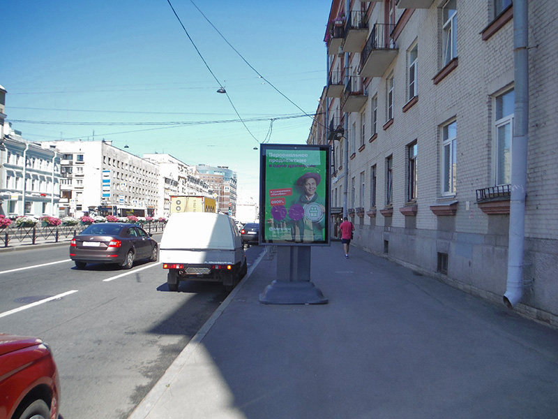 Фотография рекламного носителя, тип: Ситиформат 1.8x1.2, адрес: Лиговский пр-т., д.172 Х Курская ул., Санкт-Петербург, Россия. Сторона А1-A5 №176813
