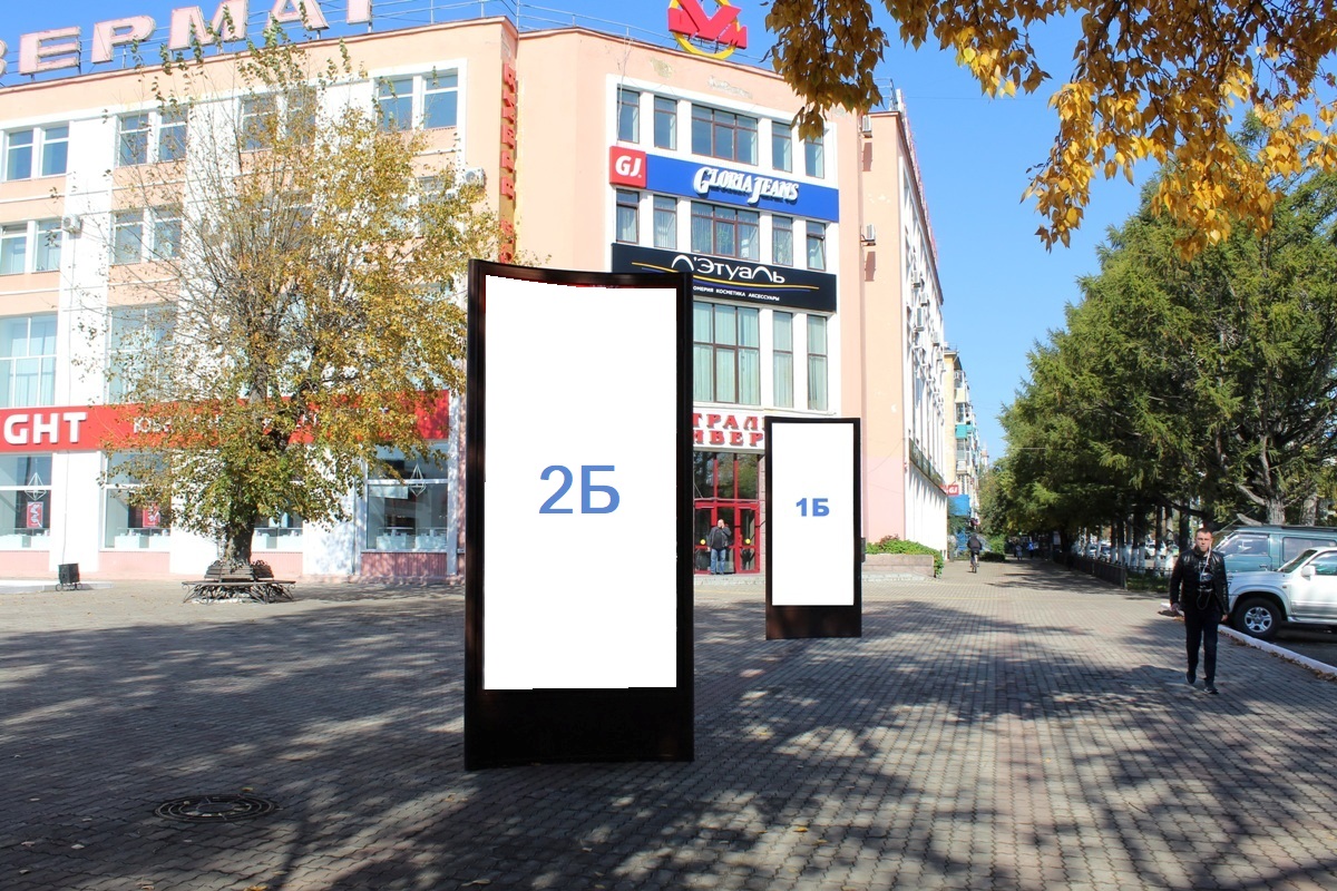 Фотография рекламного носителя, тип: Пиллар 3x1.4, адрес: Мира пр-т., д.37, поз.1, Комсомольск-на-Амуре, Хабаровский край, Россия. Сторона 1Б №1327358