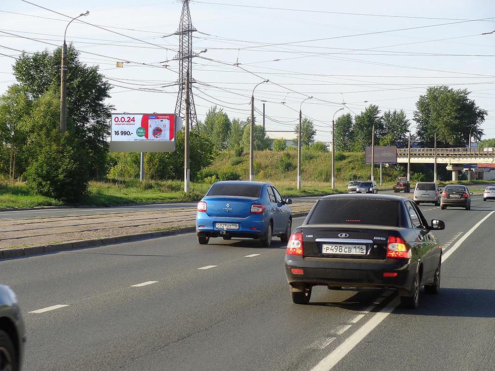 Фотография рекламного носителя, тип: Билборд 3x6, адрес: Сибирский тракт, напротив АЗС "Татнефть", Казань, Республика Татарстан, Россия. Сторона B №232273
