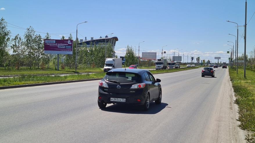 Фотография рекламного носителя, тип: Билборд 3x6, адрес: Конева ул., д.65, Омск, Омская область, Россия. Сторона В №1009782