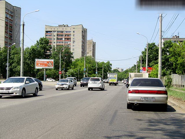 Фотография рекламного носителя, тип: Билборд 3x6, адрес: Суворова ул. Х Малиновского ул., Хабаровск, Хабаровский край, Россия. Сторона Б №198990