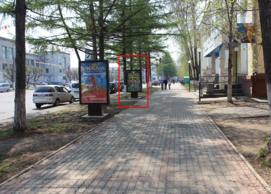 Фотография рекламного носителя, тип: Ситиформат 1.8x1.2, адрес: Мира пр-т., д.27, Комсомольск-на-Амуре, Хабаровский край, Россия. Сторона А №1370591