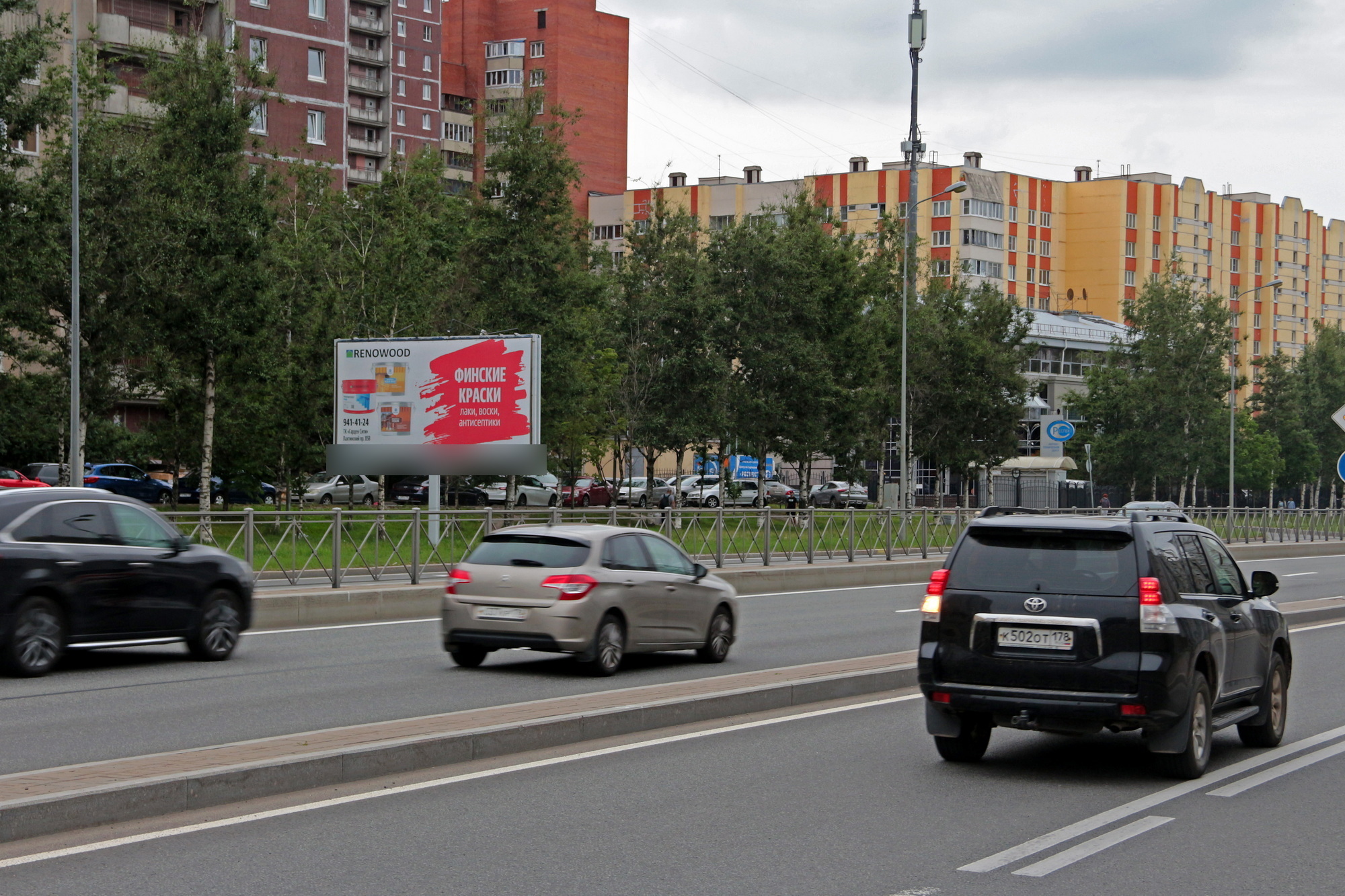 Фотография рекламного носителя, тип: Билборд 3x6, адрес: Приморское ш. X Савушкина ул., д.123, корп.4, Санкт-Петербург, Россия. Сторона Б №120476