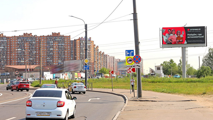 Фотография рекламного носителя, тип: Суперсайт 5x12, адрес: Кудрово г., Ленинградская ул., д.1, Ленинградская область, Россия. Сторона A1-A10 №717259