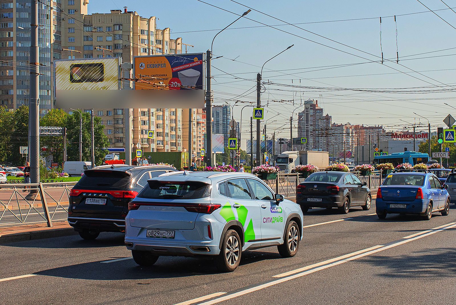 Фотография рекламного носителя, тип: Билборд 3x6, адрес: Ленинский пр-т., д.100, корп.1 Х Маршала Жукова пр-т., Санкт-Петербург, Россия. Сторона В1 №691968