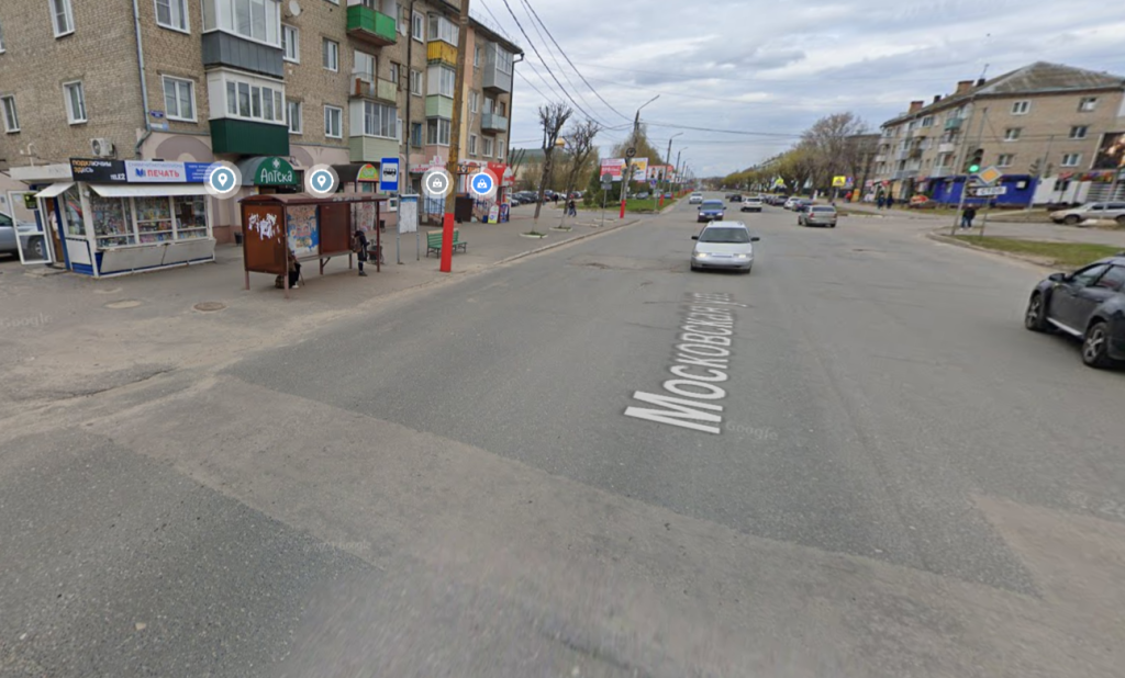 Фотография рекламного носителя, тип: Остановка 1.8x1.2, адрес: Московская ул., д.103, Муром, Владимирская область, Россия. Сторона А №1335769