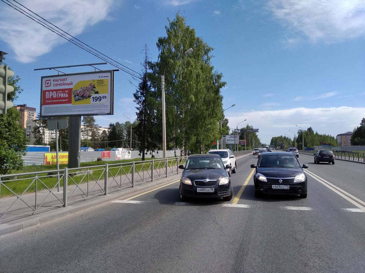 Фотография рекламного носителя, тип: Билборд 3x6, адрес: Сертолово пос., Выборгское ш. Х Молодцова ул., Санкт-Петербург, Россия. Сторона Б №131575
