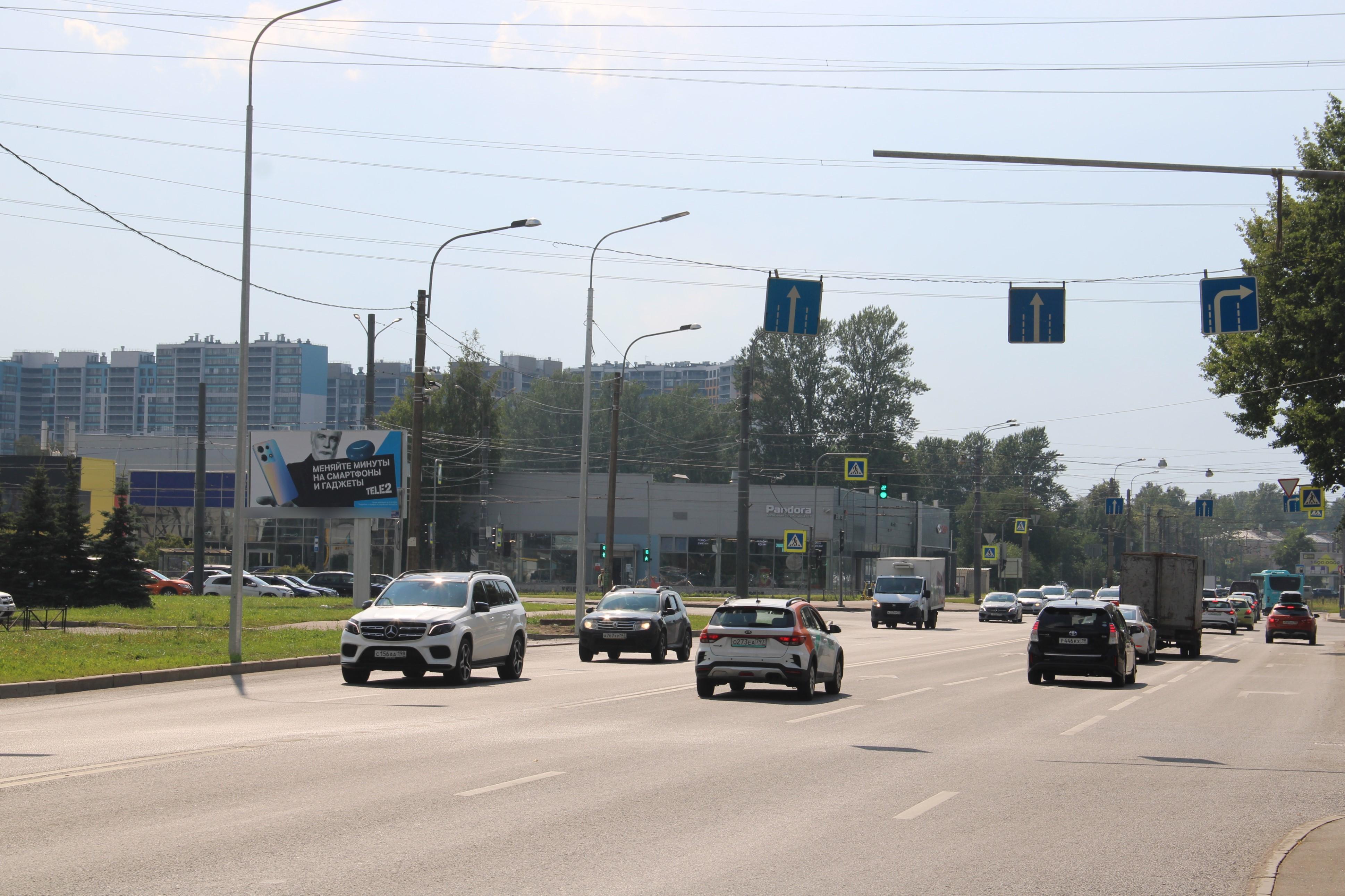 Фотография рекламного носителя, тип: Билборд 3x6, адрес: Индустриальный пр-т. Х Революции ш., д.69, Санкт-Петербург, Россия. Сторона Б №105977