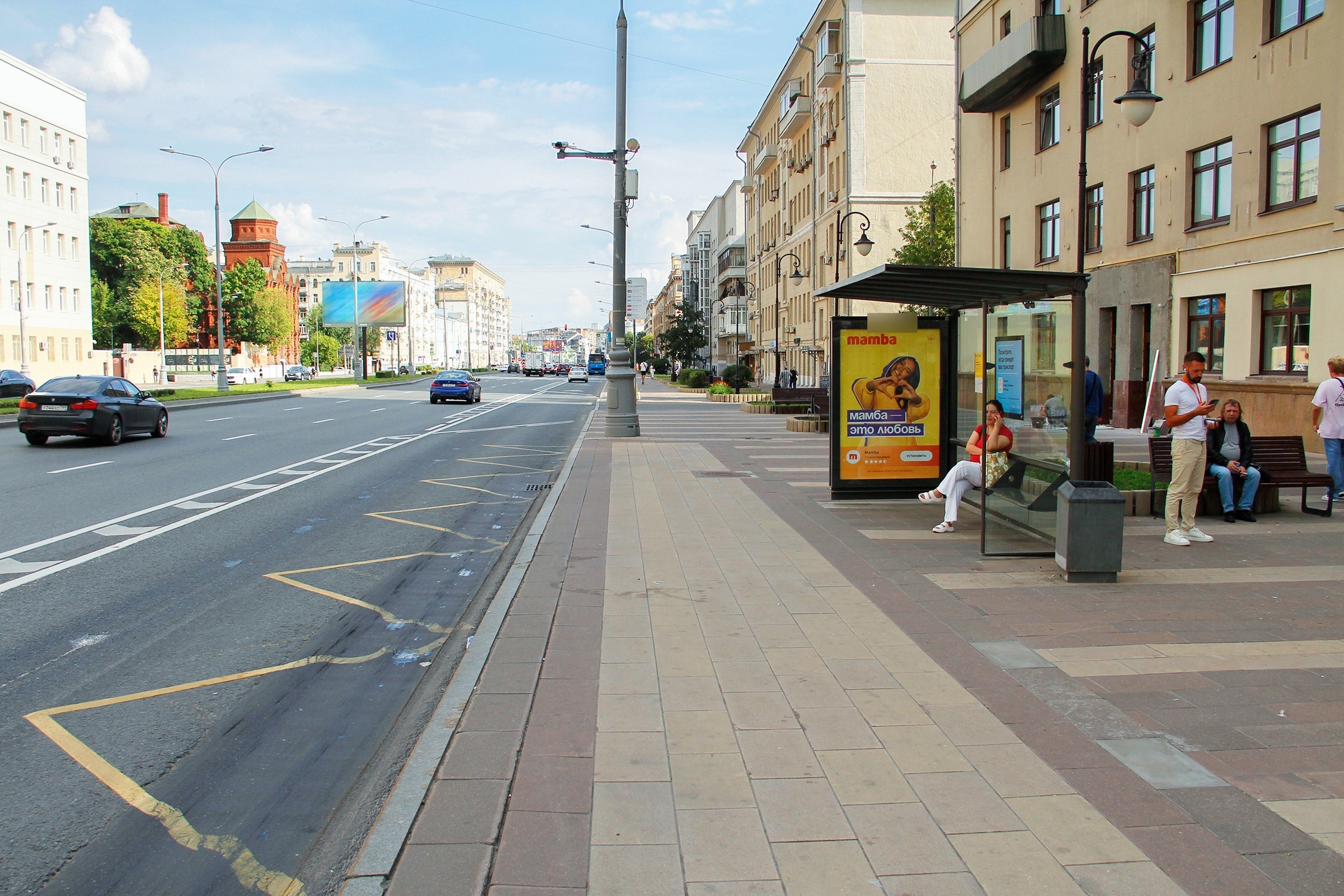 Фотография рекламного носителя, тип: Остановка 1.8x1.2, адрес: Новослободская ул. Х Сущевский вал ул., Москва, Россия. Сторона А №334932