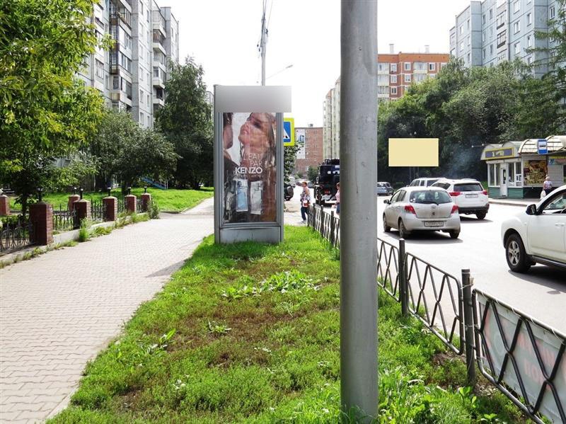 Фотография рекламного носителя, тип: Пиллар 3x1.4, адрес: Горького ул., д.24 Х Республики ул., Красноярск, Красноярский край, Россия. Сторона A1 №88264