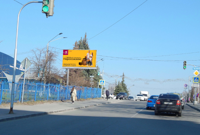 Фотография рекламного носителя, тип: Билборд 3x6, адрес: Социалистический пр-т., д.91в, Барнаул, Алтайский край, Россия. Сторона Б1 №87558