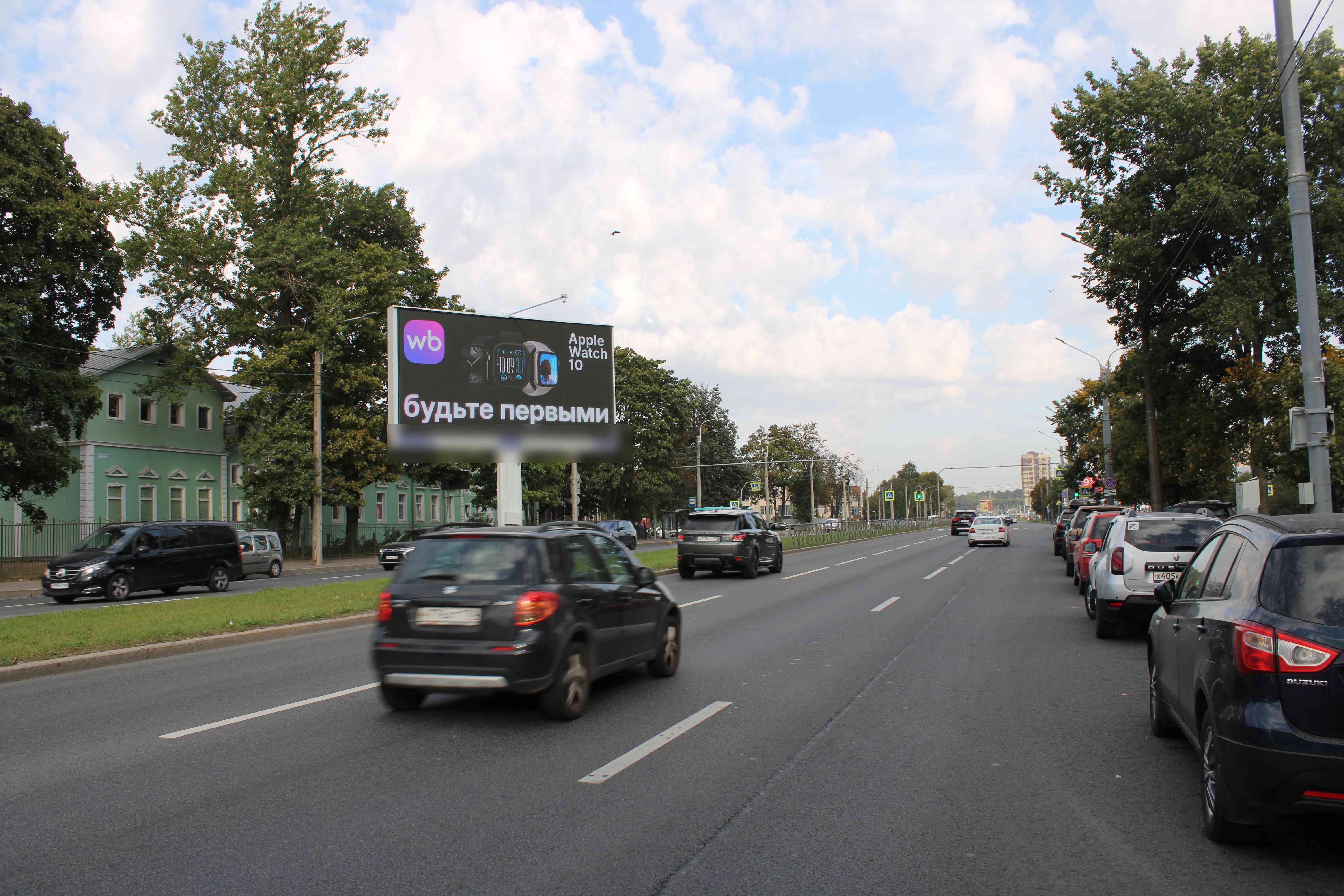 Фотография рекламного носителя, тип: Билборд 3x6, адрес: Выборгское ш., д.102, Санкт-Петербург, Россия. Сторона А2 №118754