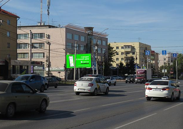 Фотография рекламного носителя, тип: Билборд 3x6, адрес: Масленникова ул. Х Пушкина ул., д.97, Омск, Омская область, Россия. Сторона Б №616847