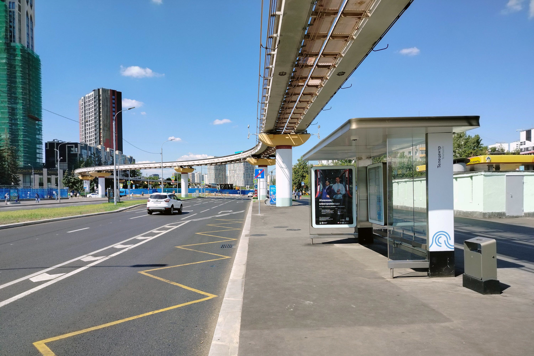 Фотография рекламного носителя, тип: Остановка 1.8x1.2, адрес: Королева Академика ул., ост. Телецентр, поз.2, Москва, Россия. Сторона А №334678