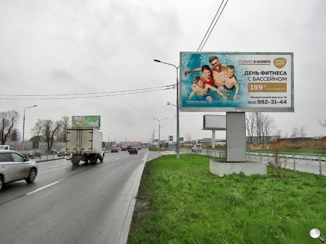 Фотография рекламного носителя, тип: Билборд 3x6, адрес: Таллиннское ш. Х Рабочая ул., поз.1, Санкт-Петербург, Россия. Сторона A №170106