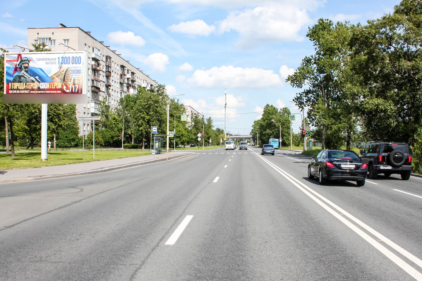 Фотография рекламного носителя, тип: Билборд 3x6, адрес: Народного Ополчения пр-т., д.143 Х Танкиста Хрустицкого ул., Санкт-Петербург, Россия. Сторона Б1 №631965