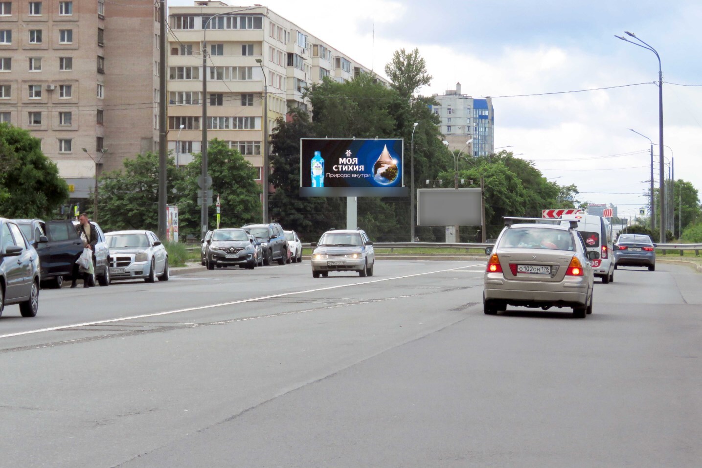 Фотография рекламного носителя, тип: Билборд 3x6, адрес: Белградская ул., д.32, Санкт-Петербург, Россия. Сторона А1 №105719