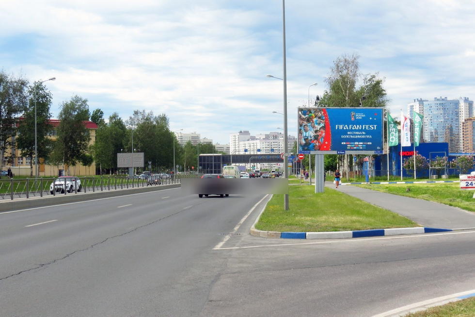 Фотография рекламного носителя, тип: Билборд 3x6, адрес: Приморское ш. X Школьная ул., д.100, Санкт-Петербург, Россия. Сторона А №120468