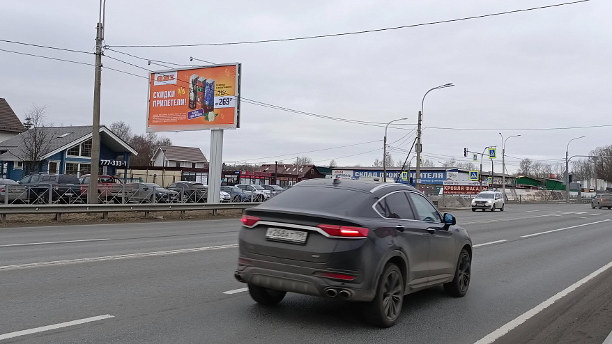Фотография рекламного носителя, тип: Билборд 3x6, адрес: Выборгское ш. д.212, дорога на Каменку, Санкт-Петербург, Россия. Сторона B №170850