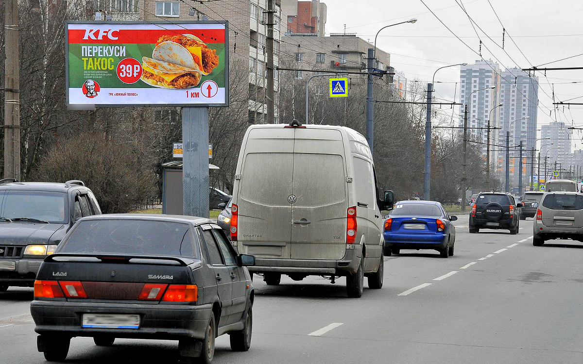 Фотография рекламного носителя, тип: Билборд 3x6, адрес: Пражская ул., д.23, Санкт-Петербург, Россия. Сторона B №171677